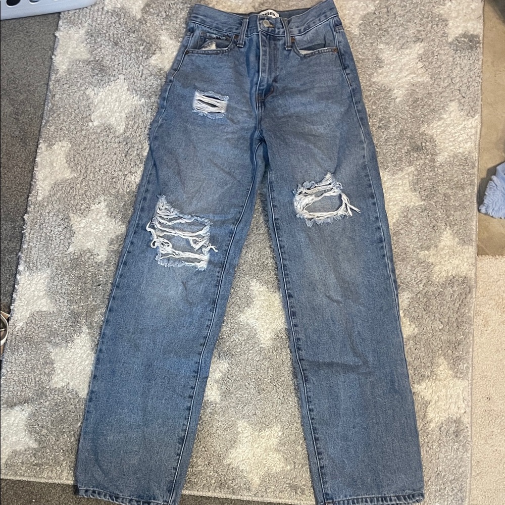 RSQ Blue Distressed Boyfriend Jeans